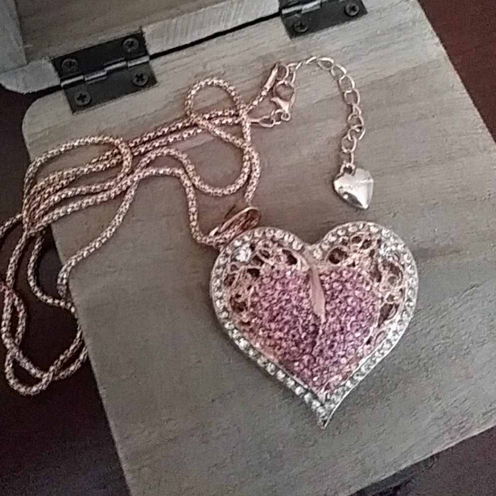Betsey rose gold, pink and crystal heart
